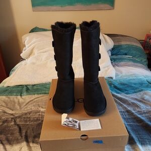 UGG Women's Black Bailey Button Triplet II Boots